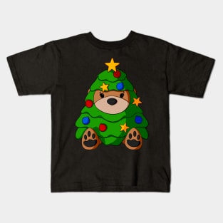Christmas Tree Costume Teddy Bear Kids T-Shirt